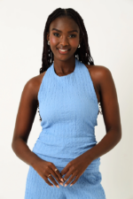 Halter Neck Crinkle Top